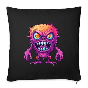 Halloween Monster Zombie Effrayant Costume d’horreur - Housse de coussin décorative 45 x 45 cm - noir - Devant
