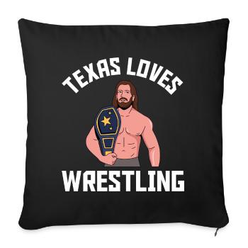 Texas wrestling design for proud Texas fans - Sofa pillowcase 17,3'' x 17,3'' (45 x 45 cm) - black - Front