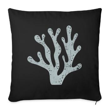Azure Coral Silhouette - Sofa pillowcase 17,3'' x 17,3'' (45 x 45 cm) - black - Front