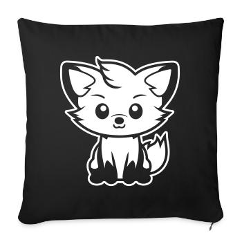 Bande dessinée Fox - Housse de coussin décorative 45 x 45 cm - noir - Devant
