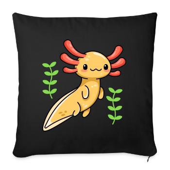 Goldener Albino Axolotl Design für Axolotl Fans - Sofakissenbezug 45 x 45 cm - Schwarz - Vorne