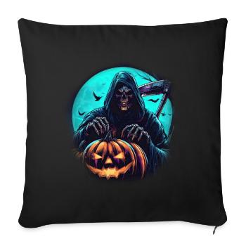 La faucheuse de citrouilles - Housse de coussin décorative 45 x 45 cm - noir - Devant