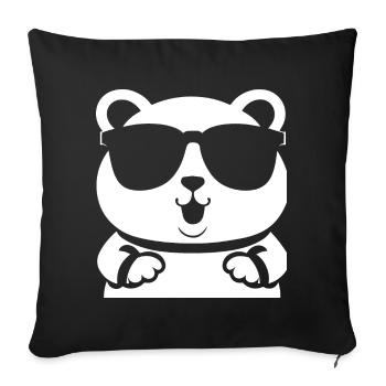 Hamster drôle avec des lunettes de soleil Hamsters - Housse de coussin décorative 45 x 45 cm - noir - Devant