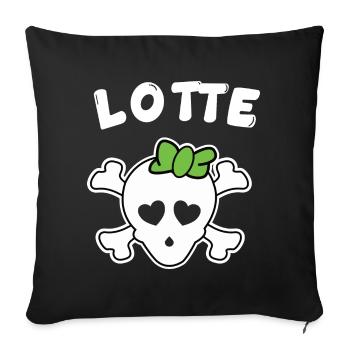 Pirate Lotte Design pour les filles et les femmes - Housse de coussin décorative 45 x 45 cm - noir - Devant