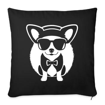 Funny Chihuahua wearing Sunglasses Chihuahuas - Sofa pillowcase 17,3'' x 17,3'' (45 x 45 cm) - black - Front