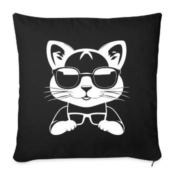 Ferret Wearing Sunglasses Cool Ferrets - Sofa pillowcase 17,3'' x 17,3'' (45 x 45 cm) - black - Front