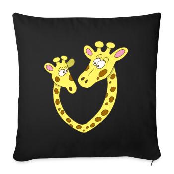 Giraffenherz - Sofakissenbezug 45 x 45 cm - Schwarz - Vorne