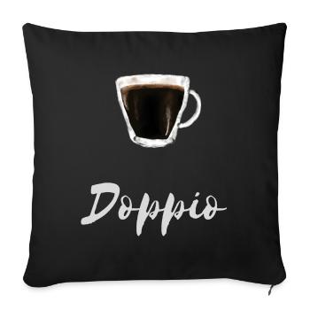 Chemise Doppio Espresso Coffee Barista Cafe - Housse de coussin décorative 45 x 45 cm - noir - Devant
