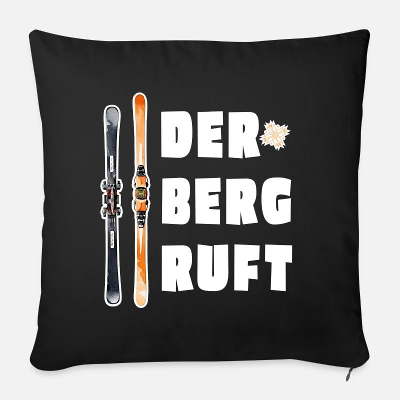 Der Berg ruft - Ski fahren Skiurlaub Piste Schnee - Sofakissenbezug 45 x 45 cm - Schwarz