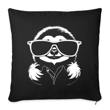 Sloths Anime Sloth Manga Sloth Sunglasses - Sofa pillowcase 17,3'' x 17,3'' (45 x 45 cm) - black - Front