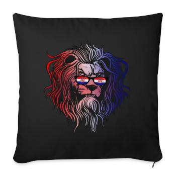 Croatia - Sofa pillowcase 17,3'' x 17,3'' (45 x 45 cm) - black - Front