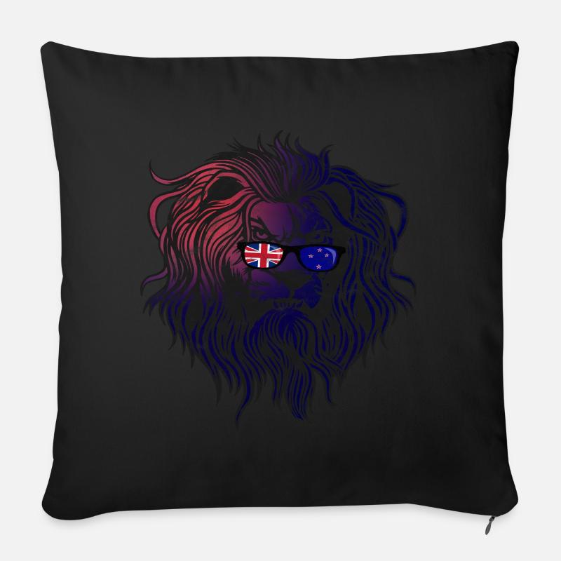 Nouvelle Zélande - Housse de coussin décorative 45 x 45 cm - noir