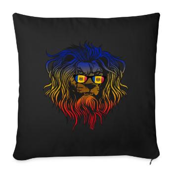 Moldova - Sofa pillowcase 17,3'' x 17,3'' (45 x 45 cm) - black - Front