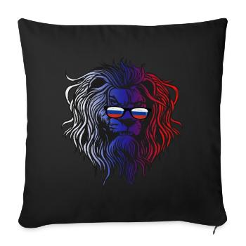 Russia - Sofa pillowcase 17,3'' x 17,3'' (45 x 45 cm) - black - Front