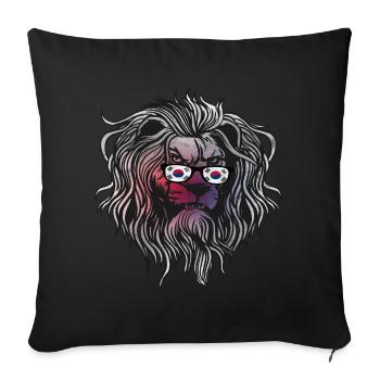 South Korea - Sofa pillowcase 17,3'' x 17,3'' (45 x 45 cm) - black - Front