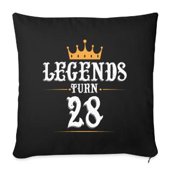 Les légendes ont 28 ans, 28 ans - Housse de coussin décorative 45 x 45 cm - noir - Devant