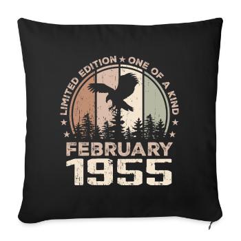 Incomparable since February 1955, 69th Anniversary - Sofa pillowcase 17,3'' x 17,3'' (45 x 45 cm) - black - Front