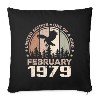 Incomparable since February 1979, 45th Anniversary - Sofa pillowcase 17,3'' x 17,3'' (45 x 45 cm) - black - Front