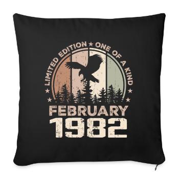Incomparable depuis février 1982, 42e Anniversaire - Housse de coussin décorative 45 x 45 cm - noir - Devant