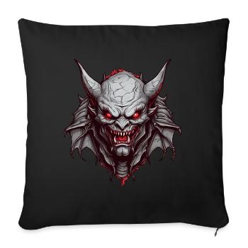 Evil demonic devil with red eyes - Sofa pillowcase 17,3'' x 17,3'' (45 x 45 cm) - black - Front