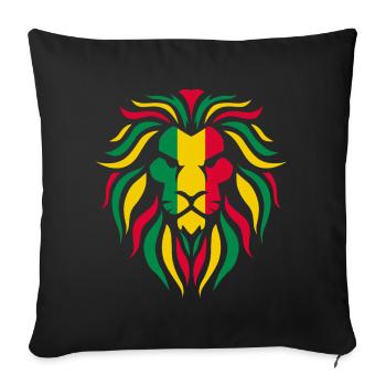 Reggae Lion - Sofa pillowcase 17,3'' x 17,3'' (45 x 45 cm) - black - Front