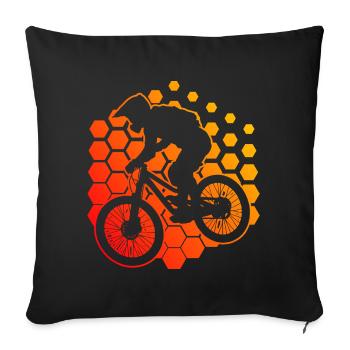 MTB Radfahren Mountainbike Damen Radfahrer - Sofakissenbezug 45 x 45 cm - Schwarz - Vorne