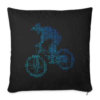 Cyclistes VTT Femmes Hommes VTT Cyclisme - Housse de coussin décorative 45 x 45 cm - noir - Devant