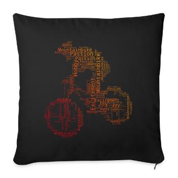 MTB Women Cycling Cycling Cyclists Men - Sofa pillowcase 17,3'' x 17,3'' (45 x 45 cm) - black - Front