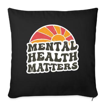 Mental Health Awareness Vintage Sunset Mental - Sofa pillowcase 17,3'' x 17,3'' (45 x 45 cm) - black - Front