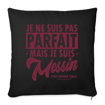 Metz football metz foot supporter fier Messin - Housse de coussin décorative 45 x 45 cm - noir - Devant