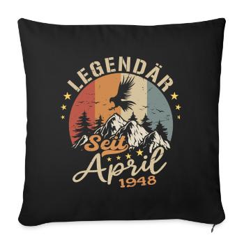 Avril 1948 Vintage Born Vintage Anniversaire - Housse de coussin décorative 45 x 45 cm - noir - Devant