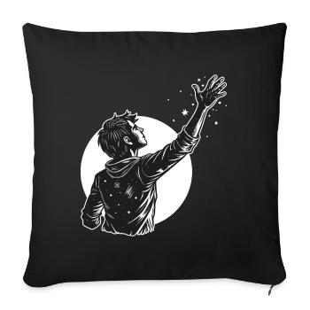 Cosmic Reach in Black and White - Sofa pillowcase 17,3'' x 17,3'' (45 x 45 cm) - black - Front
