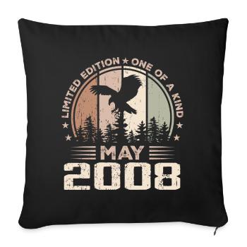 Incomparable since May 2008, 16th Anniversary - Sofa pillowcase 17,3'' x 17,3'' (45 x 45 cm) - black - Front