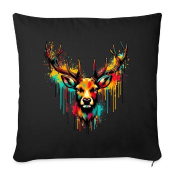 Deer - Sofa pillowcase 17,3'' x 17,3'' (45 x 45 cm) - black - Front