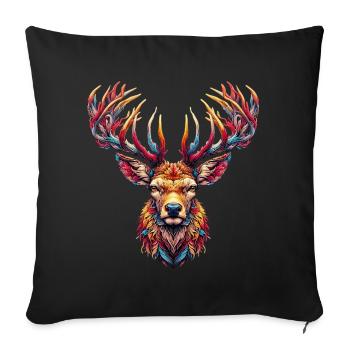 Deer - Sofa pillowcase 17,3'' x 17,3'' (45 x 45 cm) - black - Front