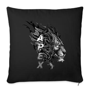 Majesté du lion Apex - Housse de coussin décorative 45 x 45 cm - noir - Devant
