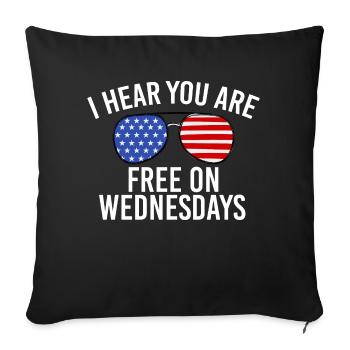 Drapeau américain Vintage Biden gratuit le mercredi - Housse de coussin décorative 45 x 45 cm - noir - Devant