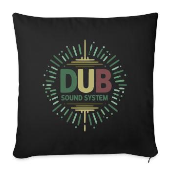 dub sound system design - Housse de coussin décorative 45 x 45 cm - noir - Devant