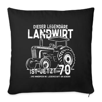 70 Birthday Farmer Tractor 70 Years - Sofa pillowcase 17,3'' x 17,3'' (45 x 45 cm) - black - Front