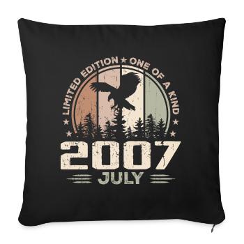 Incomparable depuis juillet 2007, 17e Anniversaire - Housse de coussin décorative 45 x 45 cm - noir - Devant