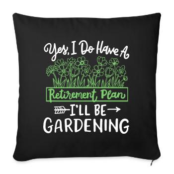 Gartenarbeit Gärtner - Sofakissenbezug 45 x 45 cm - Schwarz - Vorne