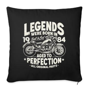 1984 Vintage Born Légendes Anniversaire Moto - Housse de coussin décorative 45 x 45 cm - noir - Devant