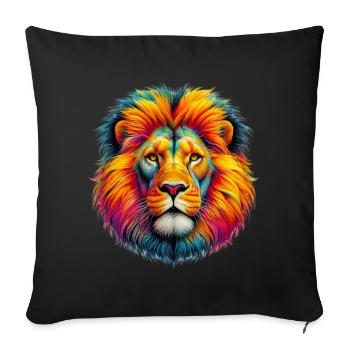 Lion - Housse de coussin décorative 45 x 45 cm - noir - Devant