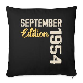 Septembre 1954 - 70e Anniversaire September 1954 - Housse de coussin décorative 45 x 45 cm - noir - Devant