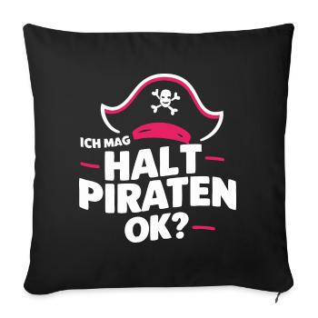Pirate Carnaval Carnaval Déguisement - Housse de coussin décorative 45 x 45 cm - noir - Devant