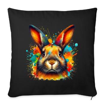 Rabbit - Sofa pillowcase 17,3'' x 17,3'' (45 x 45 cm) - black - Front