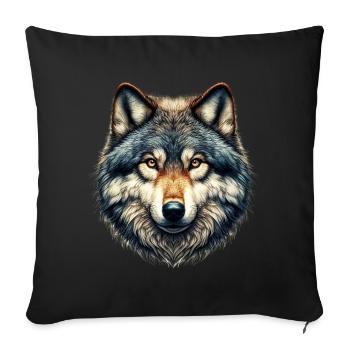 Wolf - Sofa pillowcase 17,3'' x 17,3'' (45 x 45 cm) - black - Front