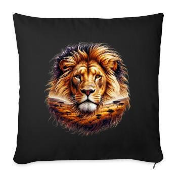 Lion - Sofa pillowcase 17,3'' x 17,3'' (45 x 45 cm) - black - Front