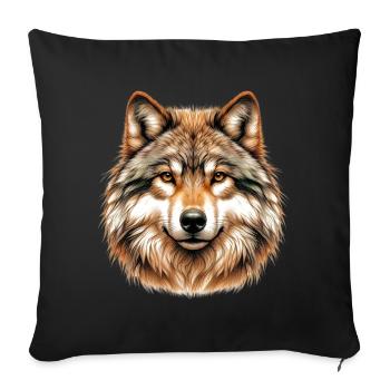 Wolf - Sofa pillowcase 17,3'' x 17,3'' (45 x 45 cm) - black - Front
