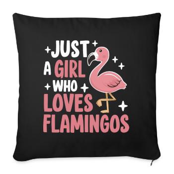 Flamingo Animal Pink - Sofa pillowcase 17,3'' x 17,3'' (45 x 45 cm) - black - Front